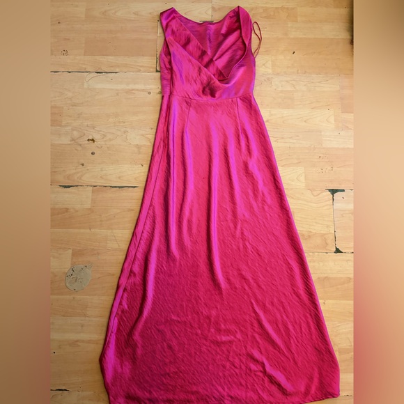 SIX STORIES ASOS Fuchsia Pink Cowl Neck Bridesmaid Dress Sz 4 ( 8 Uk) Women AJ22 - Picture 3 of 4